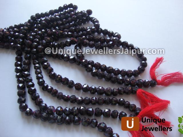 Garnet Faceted Rose Cut Beads